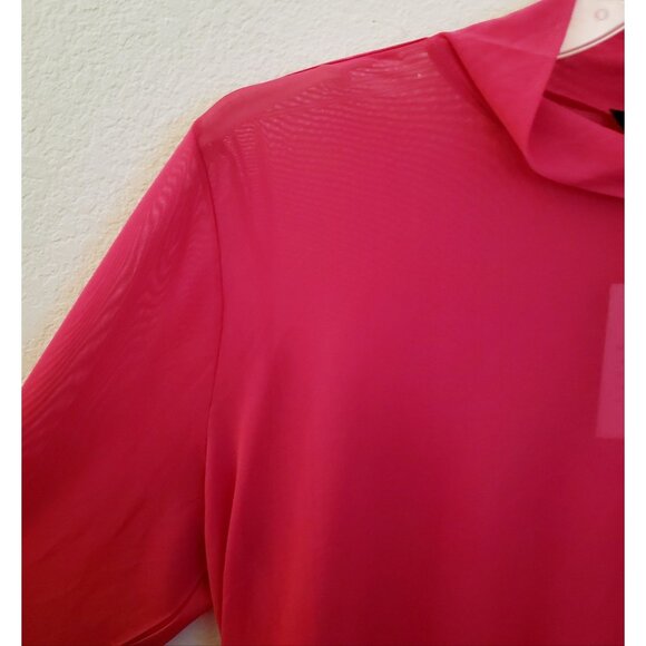 Eloquii Pink Long Sleeve Sheer Mock Neck Bodysuit Size 22/24 NWT - Picture 3 of 7